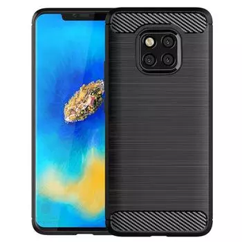 Ударопрочный чехол из углеродного волокна для Mate 20Pro mate 20 pro Силиконовый чехол для Huawei Mate20 pro Бампер Задняя крышка Coque Fundas Mate 20 Pro чёрный