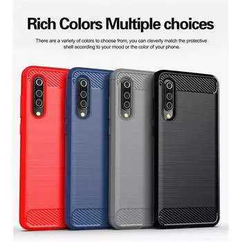 Ударопрочный чехол из углеродного волокна для Xiaomi 9 Mi 9 Mi9 Силиконовый чехол для Mi 9 Pro 5G xaomi Mi9 pro 5g Бампер задняя крышка Coque Fundas Mi 9 чёрный