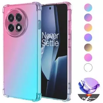 Ударопрочный градиентный силиконовый чехол для Oneplus 13R 1+13 12R Радужный цвет Мягкий TPU Airbags Задняя крышка для Oneplus ACE 5 Pro ACE5pro OnePlus 13