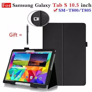 Ударопрочный кожаный чехол-подставка для планшета Samsung Galaxy Tab S 10,5 SM-T800 SM-T805 SM-T801 Защитный чехол Funda красный