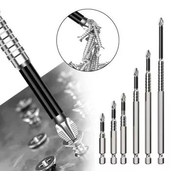 Ударопрочный магнитный бит с высокой твердостью для электрической отвертки, ручной инструмент 3PCS 50/75/100MM