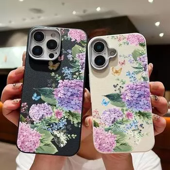 Ударопрочный мягкий чехол из ТПУ с вышитым рисунком в виде бабочки для iPhone 16 Pro 15 14 Plus 13 12 Pro Max 11, кожаная текстура, однотонный тонкий чехол iPhone 16 чёрный