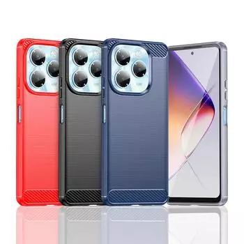 Ударопрочный мягкий силиконовый чехол-накладка TPU для телефона Infinix Note 40 pro 40X 4G 5G - защитный чехол для телефона For Note 40 чёрный