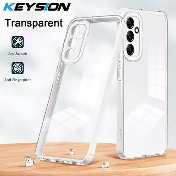 Ударопрочный прозрачный чехол KEYSION для Samsung M14 5G A24 A14, прозрачный силиконовый чехол из ТПУ + задняя крышка для телефона из ПК для Galaxy A24 4G M14 5G for Samsung A24 белый