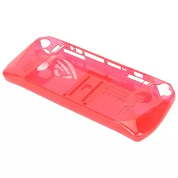 Ударопрочный прозрачный чехол с подставкой для Rog Ally 2023, полная защита, эргономичный дизайн (Прозрачный красный)