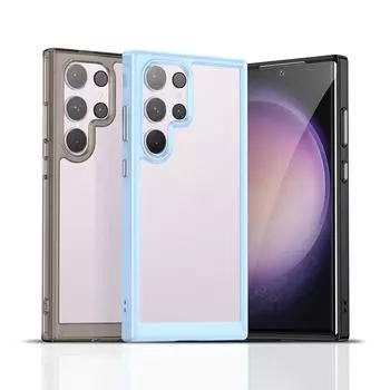 Ударопрочный прозрачный чехол TPU для Samsung Galaxy S24 Ultra S23 FE S22 Plus Защитный противоударный чехол с полной защитой For Galaxy S22 Plus зелёный