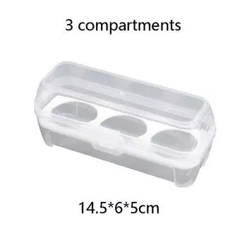 Ударопрочный прозрачный контейнер для яиц с крышкой, портативный органайзер для кемпинга для кухонного хранения, пикника, герметичный отсек, регулируемые перегородки 3 compartments