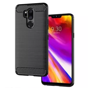 Ударопрочный силиконовый чехол для LG G7 one Thinq G7 plus One Чехлы из углеродного волокна для LG g7+ thinq LG X5 Q9 One Матовый текстурный чехол для телефона LG G7 One чёрный
