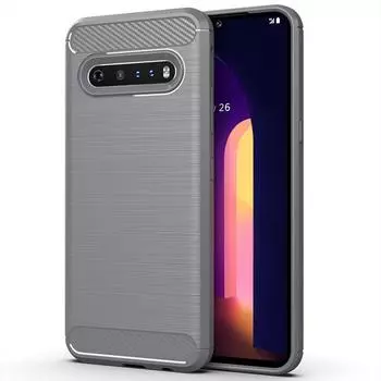 Ударопрочный силиконовый чехол для LG V60 ThinQ 5G Мягкая задняя крышка для LG V60 LGV60 Thinq Чехол из матового углеродного волокна LG V60 ThinQ чёрный