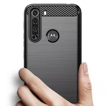 Ударопрочный силиконовый чехол для Motorola Moto One Fusion Чехол для телефона из углеродного волокна для moto one fusion Чехлы с матовой текстурой For Moto One Fusion чёрный