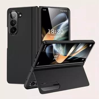 Ударопрочный складной чехол для Samsung Galaxy Z Fold 6 5 5G Fold5 Fold6 Fold 4 3 Fold4 Fold3 Противоскользящий чехол с подставкой для аксессуаров for Samsung Z Fold 6 чёрный