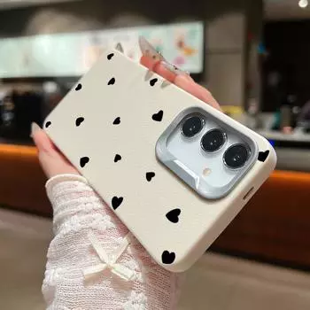 Ударопрочный тонкий чехол с рисунком маленьких сердец любви для Samsung S24 FE S23 Ultra S22 A55 A16 A54 A15 A35 A34, защитный матовый мягкий чехол для телефона из ТПУ Samsung S24 чёрный