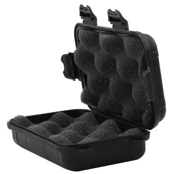 Ударопрочный водонепроницаемый ящик для хранения для выживания на открытом воздухе, герметичный контейнер, дорожный чехол, черный, размер S Small чёрный