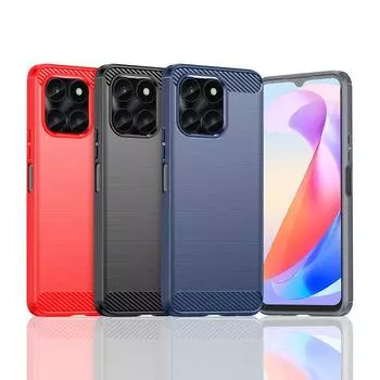 Ударопрочный защитный чехол для телефона Honor X6A Мягкий силиконовый чехол для задней крышки TPU Чехлы для телефонов Honor X6A красный