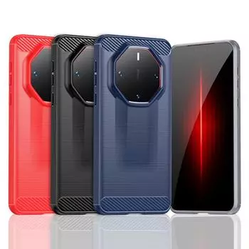 Ударопрочный защитный чехол для телефона HUAWEI Mate 60 RS Porsche Design Мягкий силиконовый чехол для задней крышки TPU Чехлы для телефонов HUAWEI Mate 60 RS Po красный