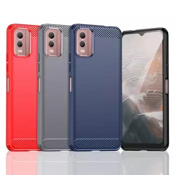 Ударопрочный защитный чехол для телефона Nokia C12 Plus Мягкие силиконовые чехлы для телефонов C12 Pro C22 C32 TPU задняя крышка Nokia C12 красный