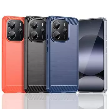 Ударопрочный защитный чехол для телефона Redmi Note 13 13R Pro 4G Note 14 Pro Plus 5G Мягкие чехлы For Note 13 4G красный