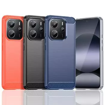 Ударопрочный защитный чехол для телефона Redmi Note 13 13R Pro 4G Note 14 Pro Plus 5G Мягкие чехлы For Note 13 4G синий