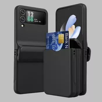 Ударопрочный жесткий чехол для Samsung Galaxy Z Flip 4 3 5G Flip4 Flip3 Flip5 Flip6 Flip 6 5 Аксессуары для мобильных телефонов Coque Bag for Galaxy Z Flip 5 чёрный