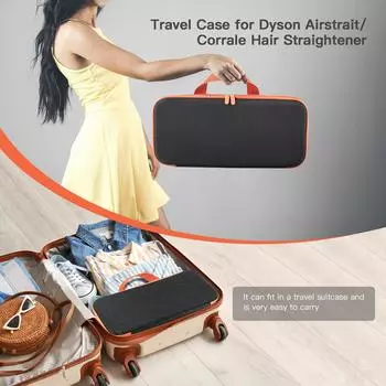 Ударопрочный жесткий чехол для выпрямителя волос Dyson Airstrait - портативная и защитная сумка для хранения в дороге синий