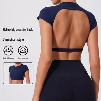 Ударопрочный жилет для йоги Jinxi: Быстросохнущий, дышащий, со сборкой на спине, облегающий спортивный бюстгальтер Medium серый