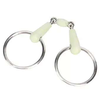 Удила для лошадиного рта из нержавеющей стали, среднее резиновое нержавеющее свободное кольцо