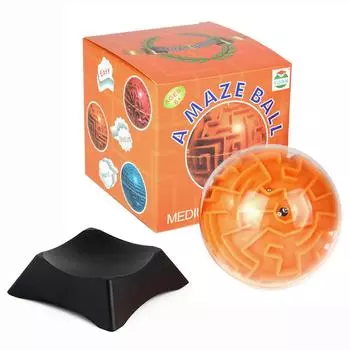 Удивительная 3D гравитационная память, последовательный лабиринт, шарик-головоломка, игрушка, подарки для детей и взрослых-испытания для любителей игр, крошечные шарики, головоломки 10.2x10.2x10.2cm оранжевый