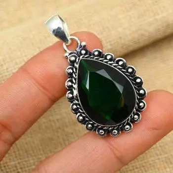 Удивительная черная шпинель, драгоценный камень ручной работы, ювелирное изделие из стерлингового серебра 925 пробы для женщин 1.77 Inches чёрный