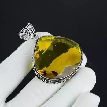 Удивительная подвеска из серебра с драгоценным камнем цитрином из стерлингового серебра 925 пробы — дизайн груши ручной работы, повседневные украшения, подарки на годовщину 2.30 жёлтый