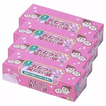 Удивительная сумка BOS мешок для подгузников Мешок для утилизации детских подгузников размер 200 Набор из 4 шт. Не имеет запаха Без запаха [Цвет сумки розовый] (S штук) розовый