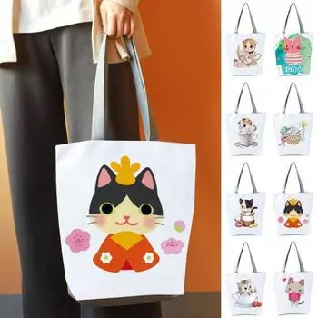 Удивительная женская сумка из прочной ткани, компактная, практичная, с милым питомцем, многофункциональная сумка с верхней ручкой