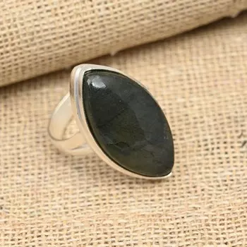 Удивительное кольцо из стерлингового серебра 925 пробы с удивительным лабрадоритом и драгоценным камнем ручной работы 4 синий