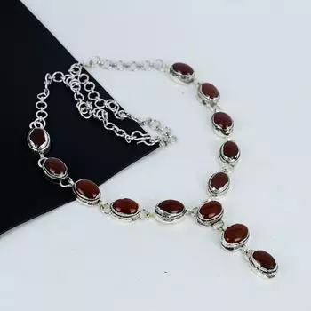 Удивительное ожерелье из драгоценных камней ларимар ручной работы из стерлингового серебра 925 пробы, серебряное ожерелье из ларимара для жены, ожерелье унисекс, подарок на Рождество 20 красный