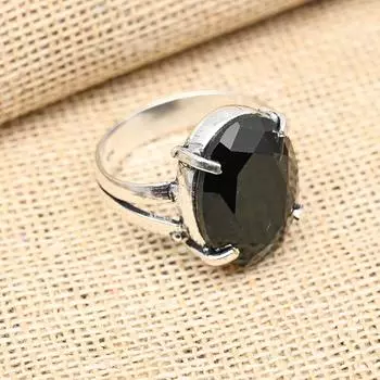 Удивительное ювелирное кольцо ручной работы из стерлингового серебра 925 пробы с черной шпинелью и драгоценным камнем для женщин