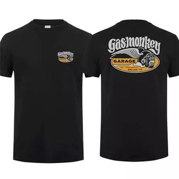 Удивительные футболки Мужская футболка Повседневная футболка большого размера Gas Monkeys Garage Hot Rods Circle Logo Limited Двусторонняя футболка Мужские футболки S