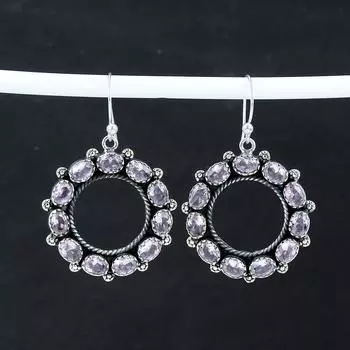 Удивительные серьги с розовым кунцитом, серьги из стерлингового серебра 925 пробы, серьги-подвески из серебра ручной работы в стиле бохо, подарок на вечеринку 2.36 розовый