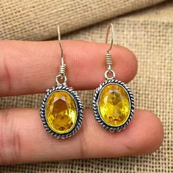 Удивительный драгоценный камень цитрин ручной работы из стерлингового серебра 925 пробы, ювелирный кулон для свадебного подарка