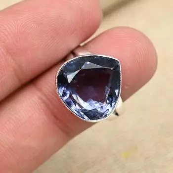 Удивительный драгоценный камень иолит из стерлингового серебра 925 пробы, дизайнерское кольцо ручной работы, ювелирные изделия всех размеров 4 фиолетовый