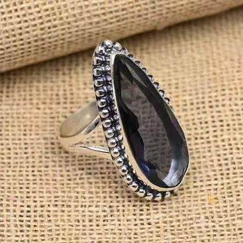 Удивительный драгоценный камень иолит ручной работы из твердого серебра 925 пробы ювелирные изделия для любви 4 синий