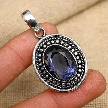 Удивительный драгоценный камень иолит, ювелирные изделия из стерлингового серебра 925 пробы ручной работы для свадебного подарка