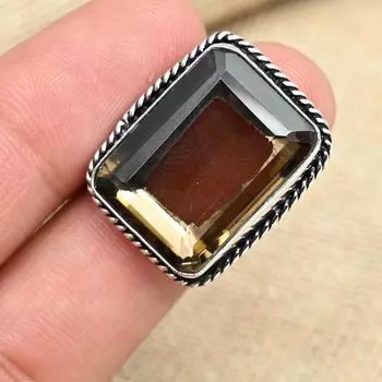 Удивительный дымчатый топаз, драгоценный камень, кольцо из стерлингового серебра 925 пробы, женские украшения ручной работы, 4 коричневый