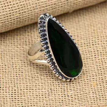 Удивительный хром-диопсид драгоценный камень ручной работы ювелирные изделия из стерлингового серебра 925 пробы 4 зелёный