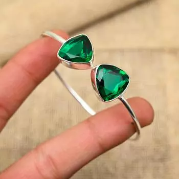 Удивительный хром-диопсид драгоценный камень ручной работы ювелирные изделия из стерлингового серебра 925 пробы для женщин Adjustable зелёный