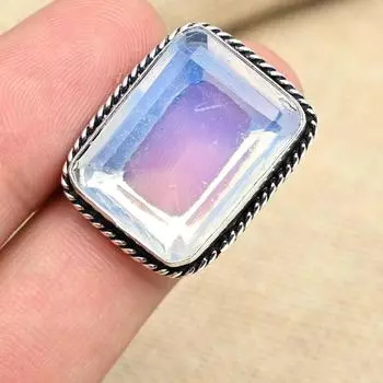 Удивительный молочный опал, драгоценный камень, ювелирное изделие из стерлингового серебра 925 пробы, кольцо обещания ручной работы 4 белый