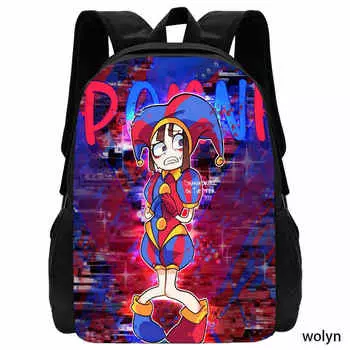 Удивительный школьный рюкзак Mochila Digital Circus, детский рюкзак с мультяшным принтом, школьные сумки большой вместимости для девочек и мальчиков, лучший подарок 15inches