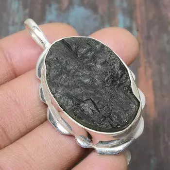 Удивительный ювелирный кулон ручной работы из стерлингового серебра 925 пробы с черным турмалином и драгоценным камнем 1.97 Inches чёрный