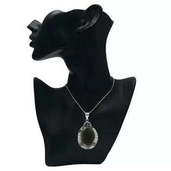 Удивительный зеленый молдавитовый драгоценный камень из стерлингового серебра 925 пробы ручной работы Free Size зелёный