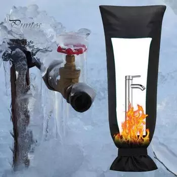 Удлиненная крышка для наружного крана, устойчивая к брызгам, мягкая лента для крепления, многоразовая водонепроницаемая изоляция, защита от замерзания, крышка для крана, крышка нагрудника для шланга, двор XL чёрный