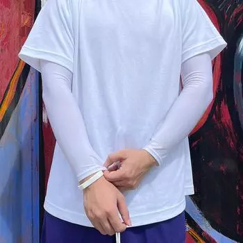 Удлиненное защитное снаряжение для одиночной баскетбольной руки и локтя для мальчиков и девочек, высокоэластичный солнцезащитный крем, дышащая тонкая секция Single—XS чёрный