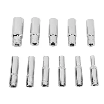 11 удлиненных торцевых головок 1/4 дюйма, шестигранная головка, хром-ванадиевая сталь, набор из 6 головок 4?14MM